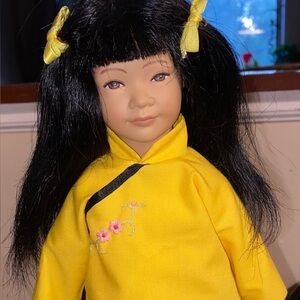 Charming Yellow Doll with Black Hair